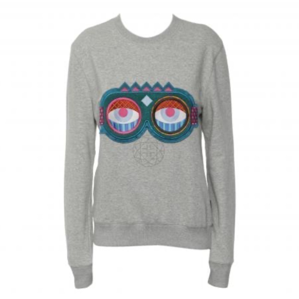 MCM Craig & Karl 'Beyond Snowdome' Sweatshirt Gray Ski Snowboard Goggles Size S